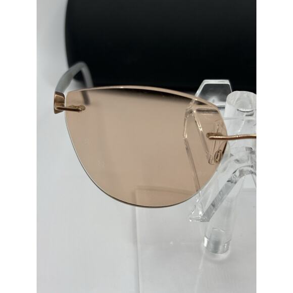 Silhouette Rimless Sunglasses Rose Gold Brown Lens Unisex 50mm main image 11